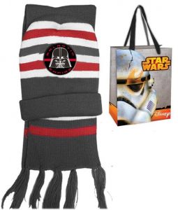 Komplet: czapka jesienna / zimowa i szalik + torba na prezent Star Wars