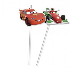 Rurki (słomki) z medalionem Cars – Auta 6 szt