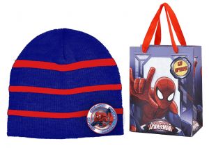 Czapka jesienna / zimowa z torbą prezentową Spiderman