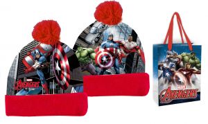 Czapka jesienna / zimowa z torbą prezentową Avengers