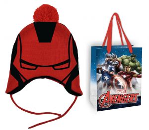 Czapka jesienna / zimowa z torbą prezentową Iron Man