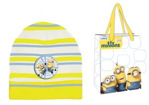 Czapka jesienna / zimowa z torbą prezentową Minionki