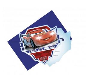 Zaproszenia z kopertą Cars– Auta 6 szt.