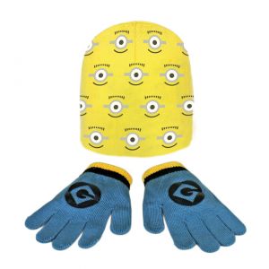 Komplet: czapka jesienna / zimowa i rękawiczki Minionki