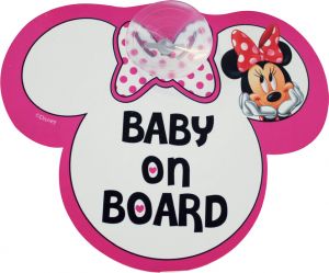 TABLICZKA Z PRZYSSAWKĄ - BABY ON BOARD - MINNIE