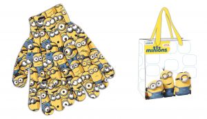Rękawiczki z torbą prezentową Minionki