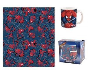 Koc polarowy i kubek Spiderman