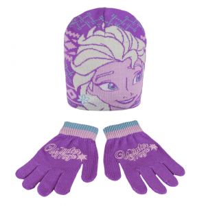 Komplet czapka jesienna / zimowa i rękawiczki Frozen - Kraina Lodu