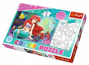 Puzzle do kolorowania 40 elementów Księżniczki - Arielka