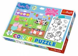 Puzzle do kolorowania 20 elementów Świnka Peppa