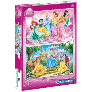 Puzzle 2 x 20 el. Księżniczki