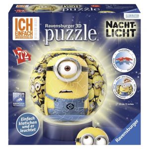 Puzzle 3D z lampką Minionki 72 el.
