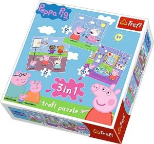 Puzzle 3w1 Świnka Peppa