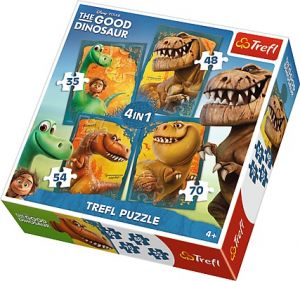 Puzzle 4 w 1 Dobry Dinozaur