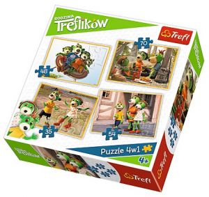 Puzzle 4 w 1 Rodzina Treflików - Trefl