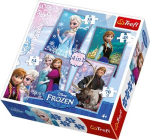 Puzzle 4w1 Frozen - Kraina Lodu