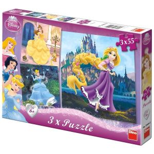 Puzzle Księżniczki 3x55 el.