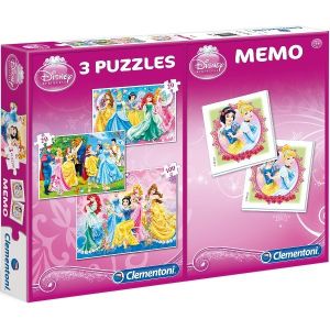 Zestaw puzzle 3 w 1 + memory Księżniczki