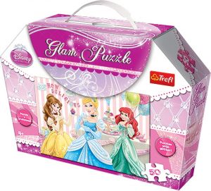 Puzzle brokat 50 elementowe Księżniczki